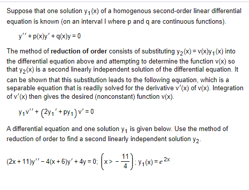 Solved Suppose that one solution y(x) of a homogenous | Chegg.com