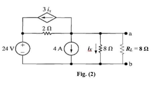 Solved a) For the circuit shown in Fig. (2), use the | Chegg.com ...