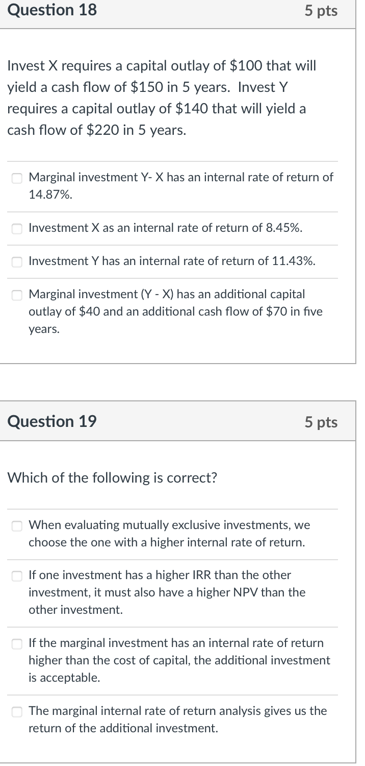 Solved Invest X requires a capital outlay of $100 that will | Chegg.com