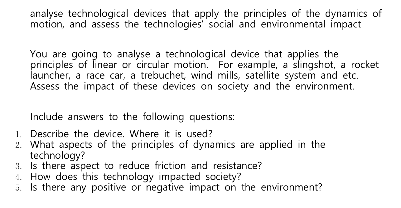 Solved analyse technological devices that apply the | Chegg.com