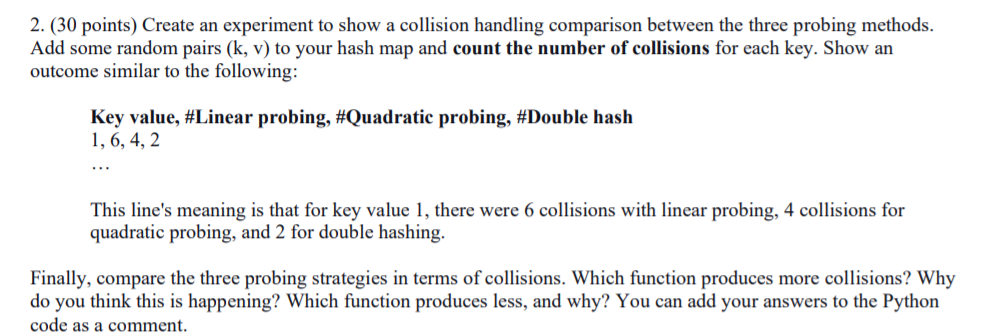 Create an experiment in Python to show a collision | Chegg.com