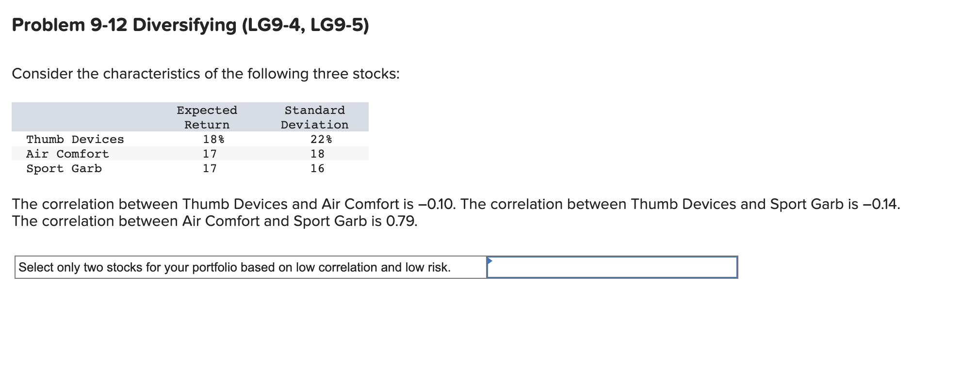Solved The past five monthly returns for Kohls are 3.76