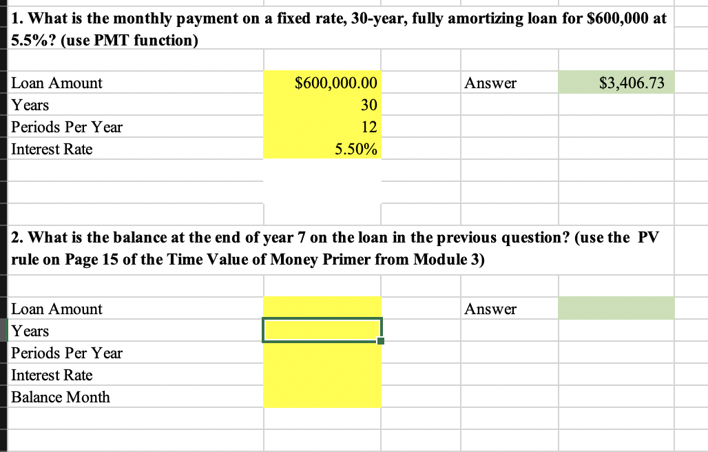 Solved 1. What Is The Monthly Payment On A Fixed Rate, 