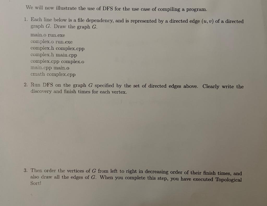 Solved We will now illustrate the use of DFS for the use | Chegg.com