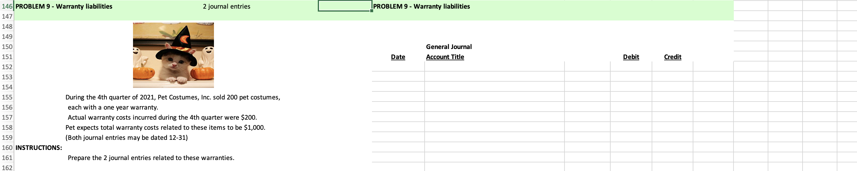 Solved 6 PROBLEM 9 Warranty liabilities 2 journal entries