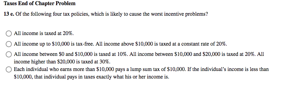 Solved Taxes End of Chapter Problem 13 e. Of the following | Chegg.com