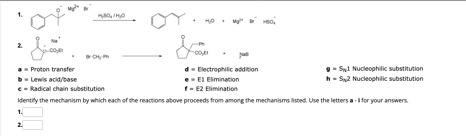 Solved 1. acetone Aqueous 2. a= Proton transfer d = | Chegg.com