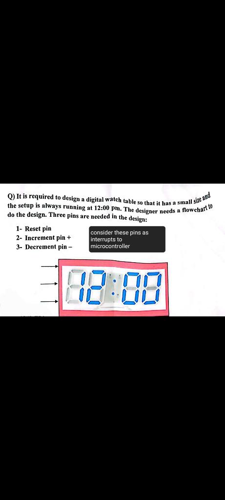 Solved Q) It is required to design a digital watch table so | Chegg.com