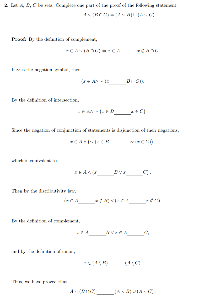 elementary set theory - $(A\cap B)\cup C = A \cap (B\cup C)$ if