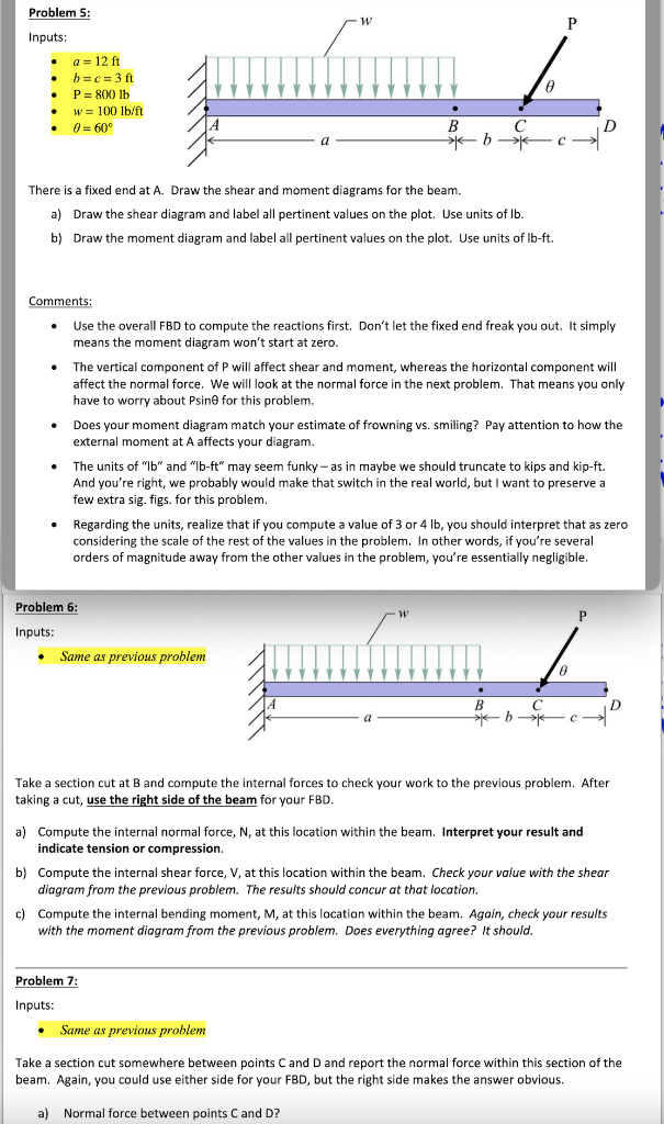 Solved W P Problem 5: Inputs: . A = 12 Ft A • B= C = 3 Ft B | Chegg.com