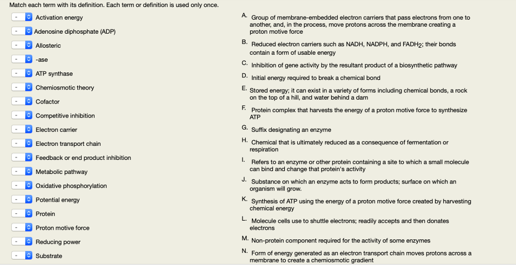 Solved Match Each Term With Its Definition Each Term Or Chegg