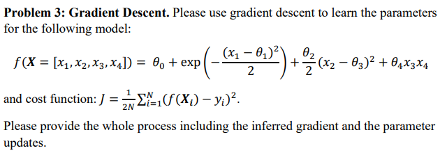 Problem 3: Gradient Descent. Please use gradient | Chegg.com