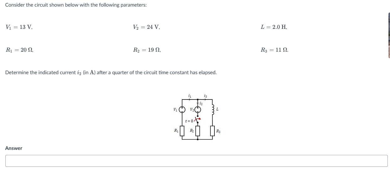 Solved Consider the circuit shown below with the following | Chegg.com