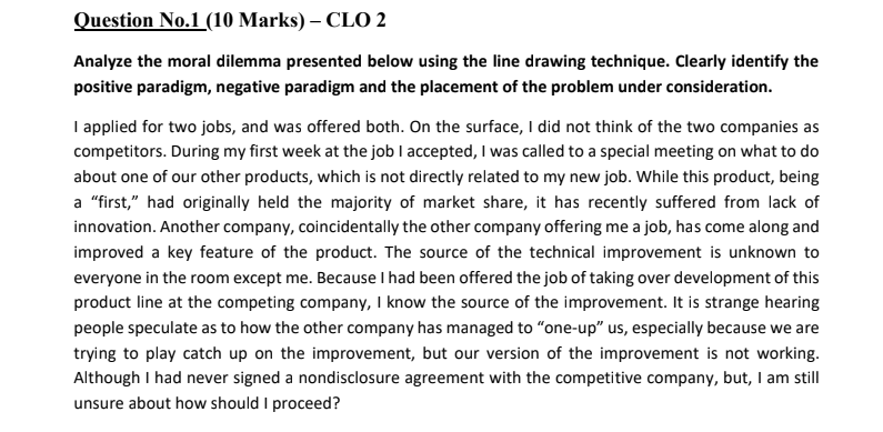 Solved Analyze the moral dilemma presented below using the | Chegg.com
