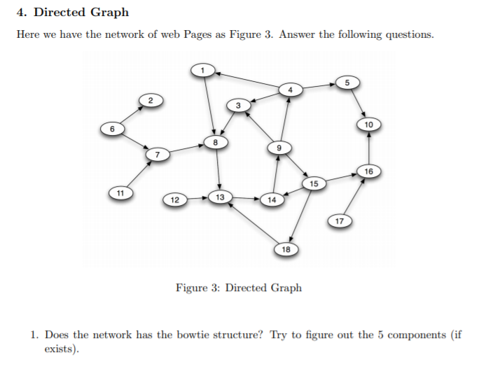 Solved 4. Directed Graph Here we have the network of web | Chegg.com
