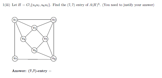 Solved Question 1 20 Marks Let G Be The Graph Given U2 U