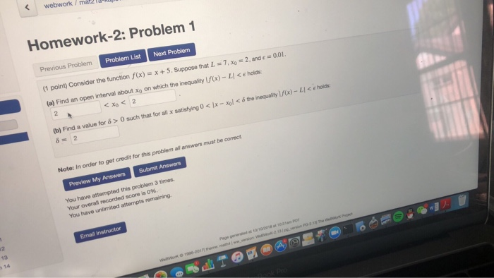 Solved Homework-2: Problem 1 Previous Problem (1 point) | Chegg.com
