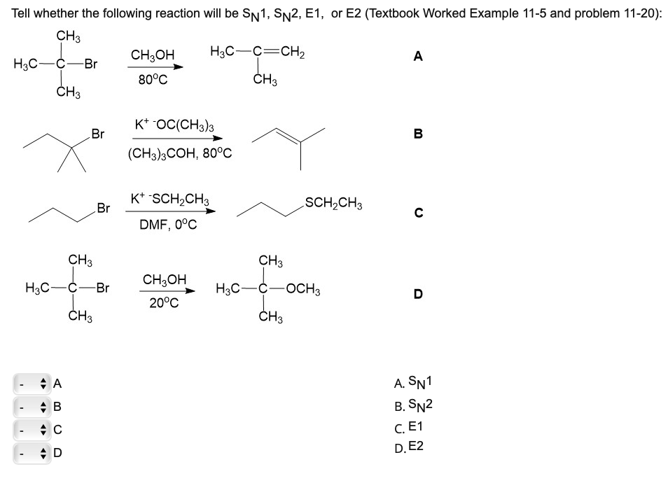 Solved Tell Whether The Following Reaction Will Be SN1, | Chegg.com