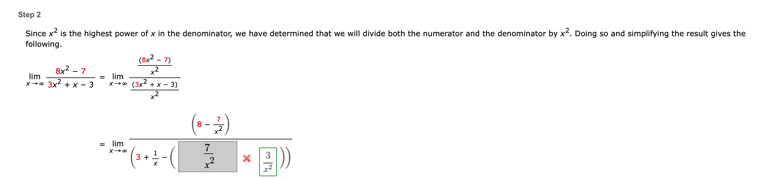 Solved Since x2 is the highest power of x in the | Chegg.com