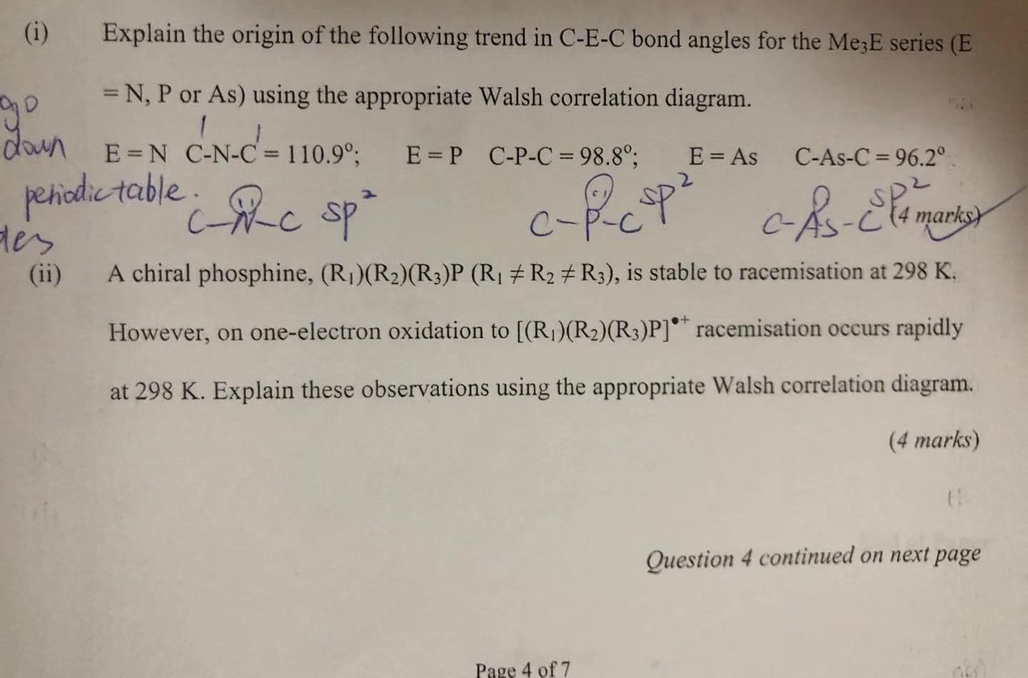 Solved I Explain The Origin Of The Following Trend In C Chegg Com