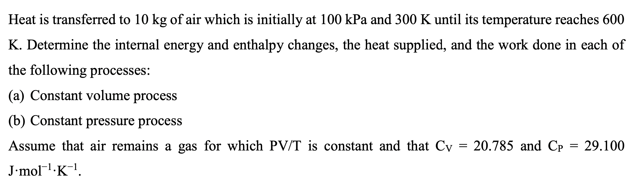 Solved Heat is transferred to 10 kg of air which is | Chegg.com