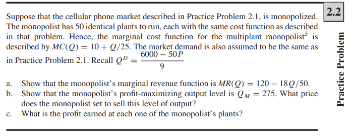 Solved Suppose that the cellular phone market described in | Chegg.com