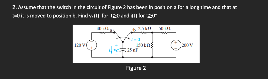 Solved 2. Assume that the switch in the circuit of Figure 2 | Chegg.com