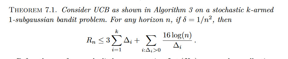 THEOREM 7.1. Consider UCB as shown in Algorithm 3 on | Chegg.com