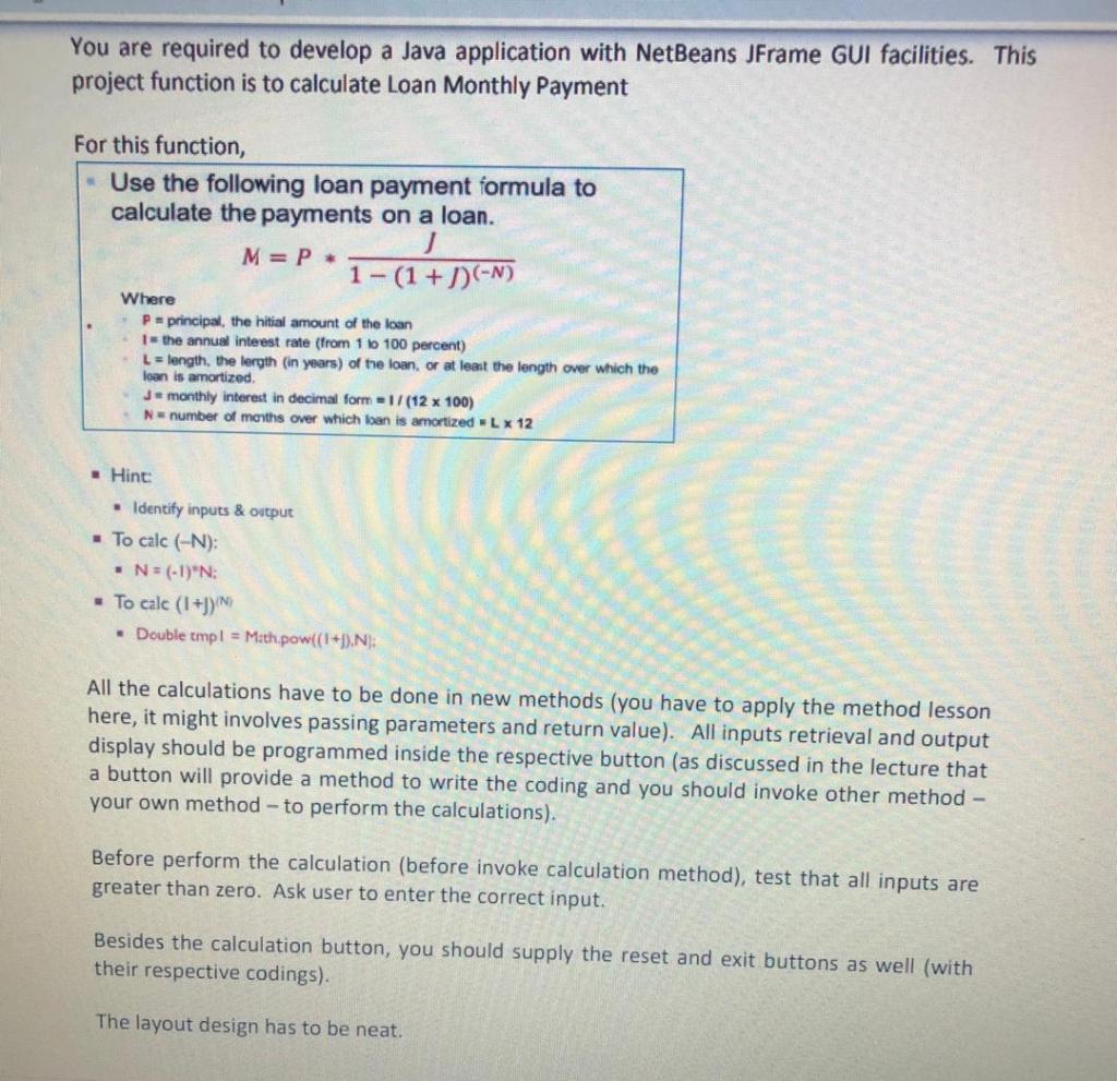 Solved You are required to develop a Java application with | Chegg.com