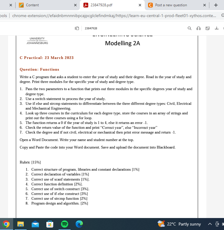 Solved Question: Functions Write a C program that asks a | Chegg.com