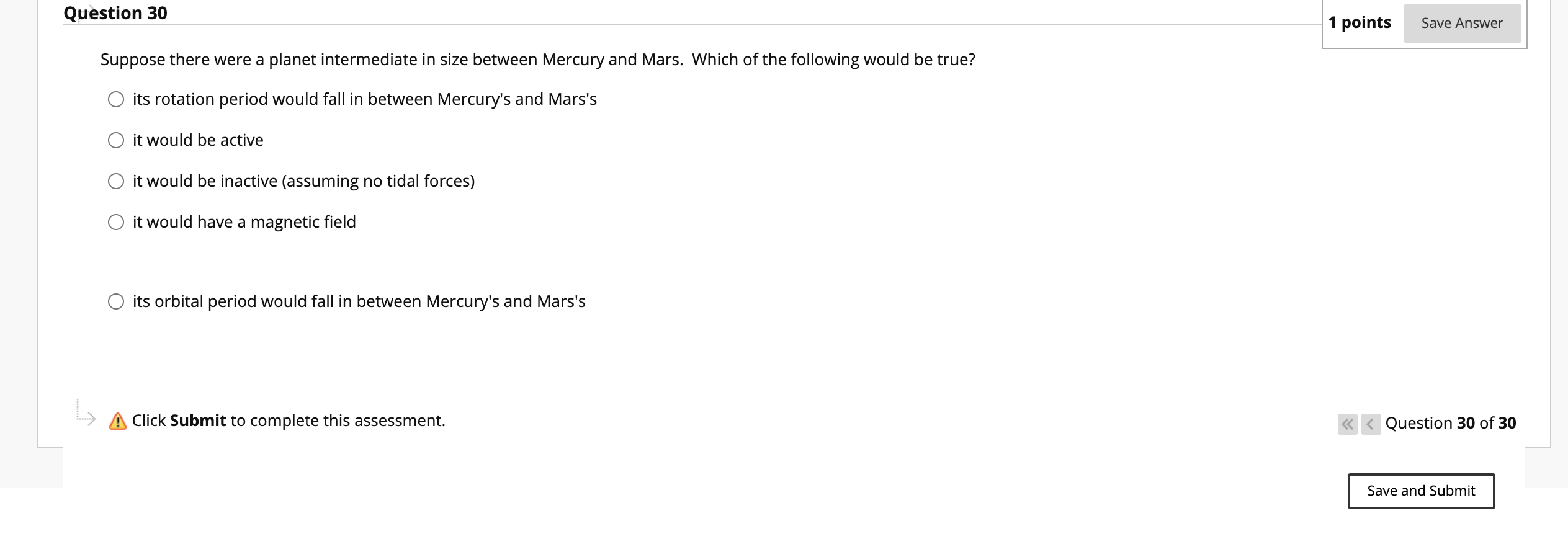 Solved Question 30 1 points Save Answer Suppose there were a | Chegg.com