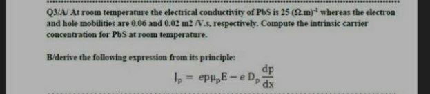 Solved Q3/A/ At room temperature the electrical conductivity | Chegg.com
