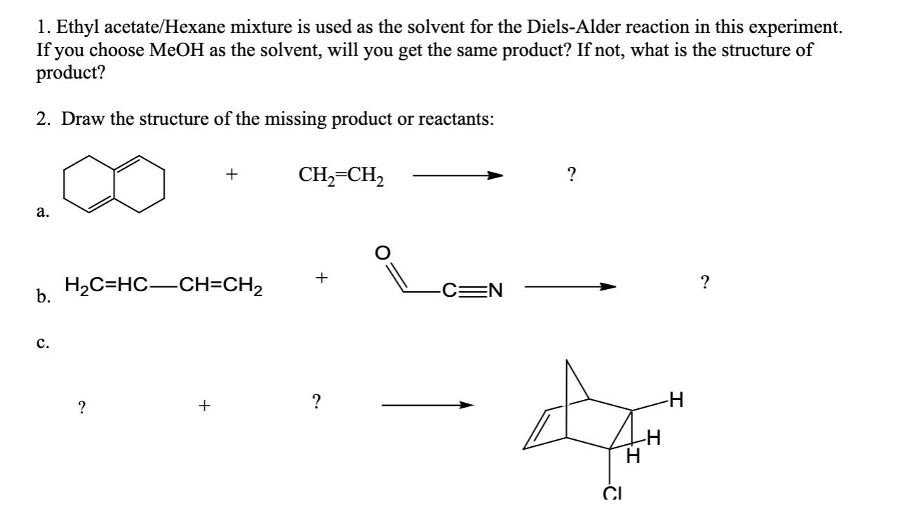 Solved 1 Ethyl acetate/Hexane mixture is used as the Chegg com