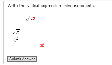 Solved Write the radical expression using exponents. 1 3 .. | Chegg.com
