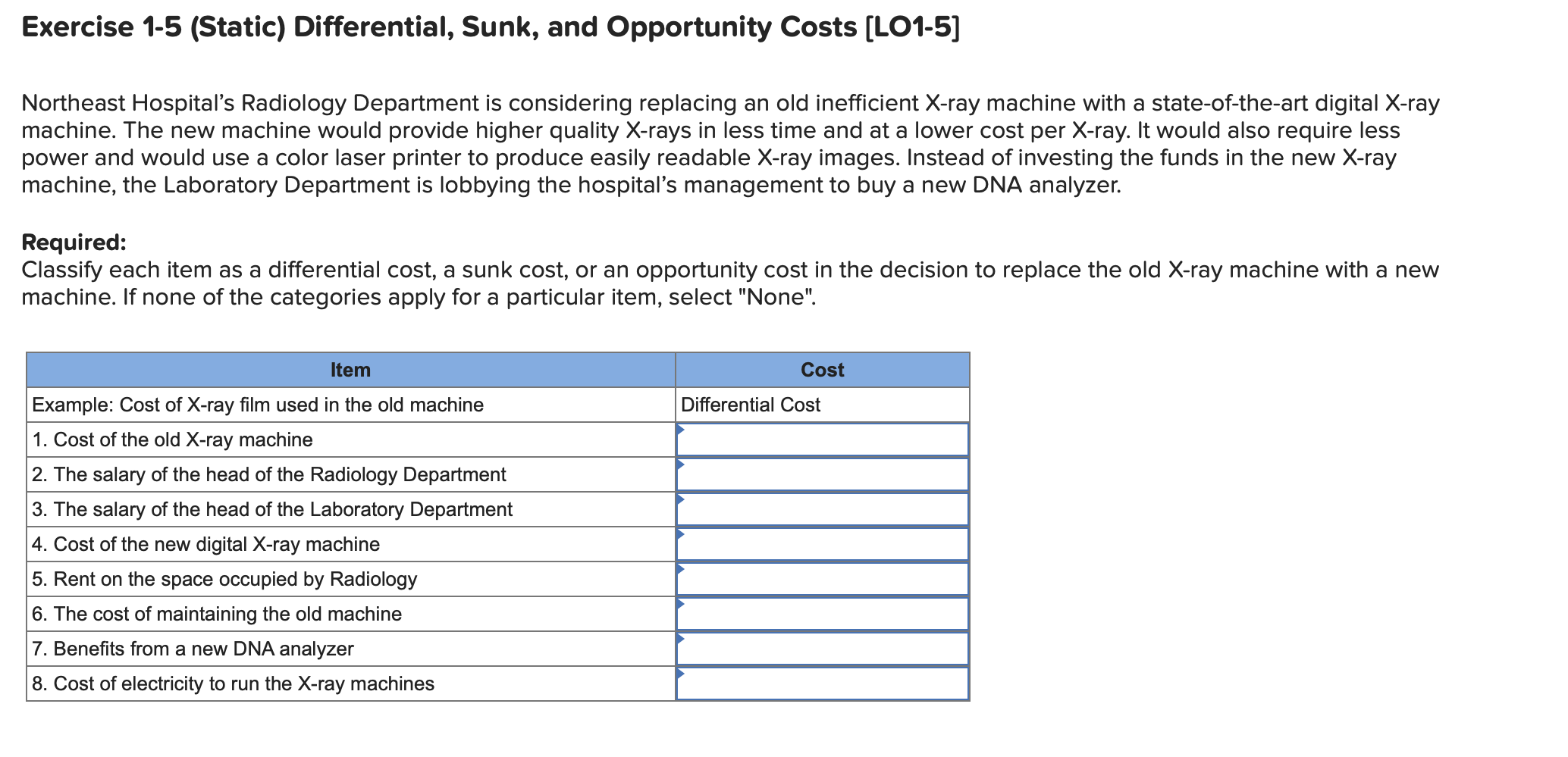 Solved Exercise 15 (Static) Differential, Sunk, and