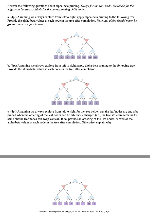 Solved Answer the following questions about alpha-beta | Chegg.com