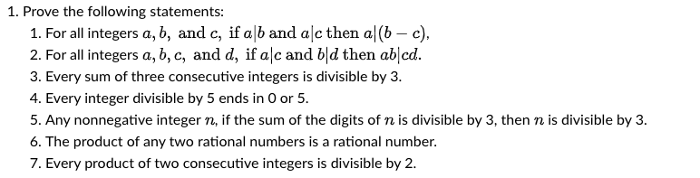 Solved Prove The Following Statements: For All Integers A,b, | Chegg.com