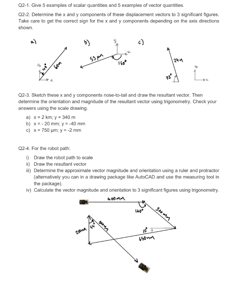 Solved Q2-1. Give 5 examples of scalar quantities and 5 | Chegg.com