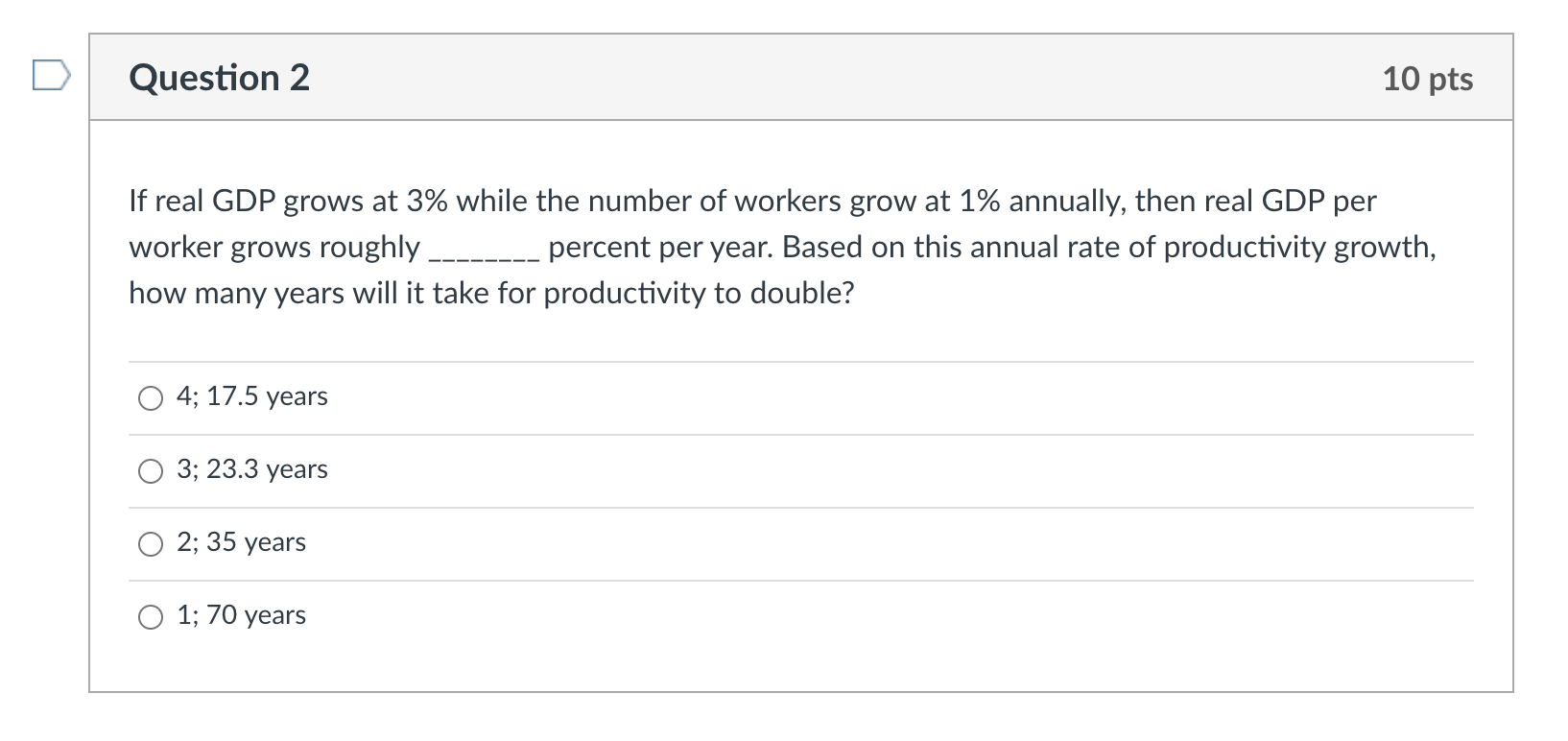 Solved Question 2 10 Pts If Real GDP Grows At 3% While The | Chegg.com