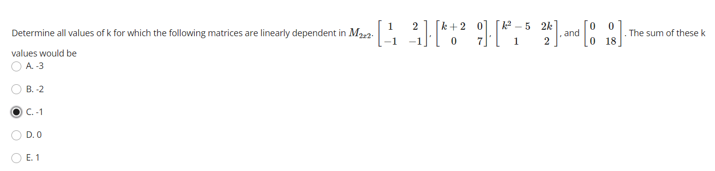 Solved Determine All Values Of K For Which The Following | Chegg.com