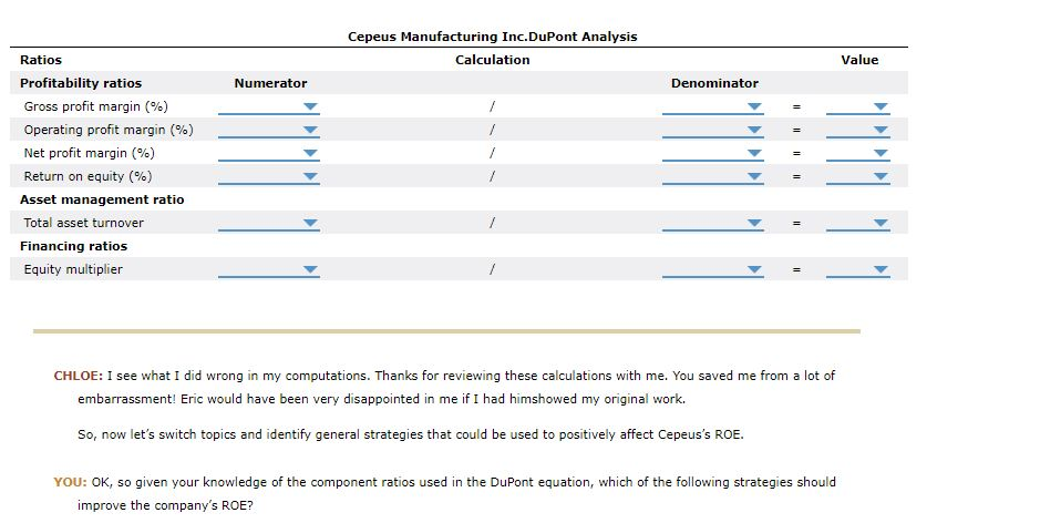 Solved 9. An Analysis Of Company Performance Using DuPont | Chegg.com