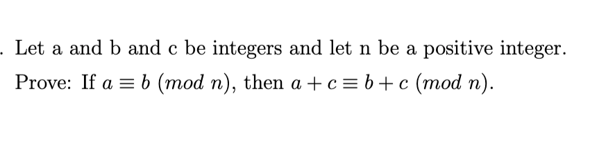 Solved Let a and b and c be integers and let n be a positive | Chegg.com