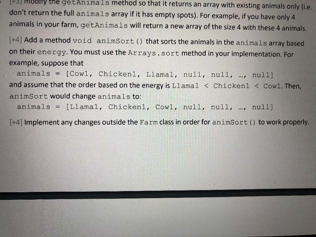 Solved answer question in Java language. Starter code | Chegg.com