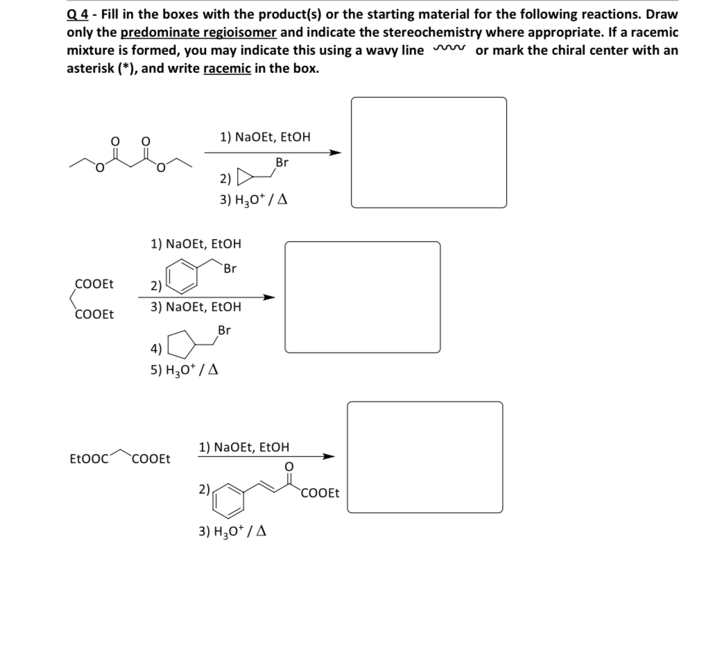 Solved Q4 - Fill in the boxes with the product(s) or the | Chegg.com