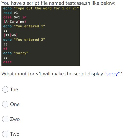 You Have A Script File Names Compare Sh Like Below Chegg Com