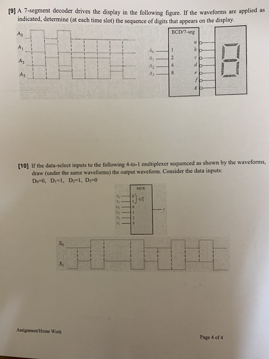 [9] A 7-segment decoder drives the display in the | Chegg.com