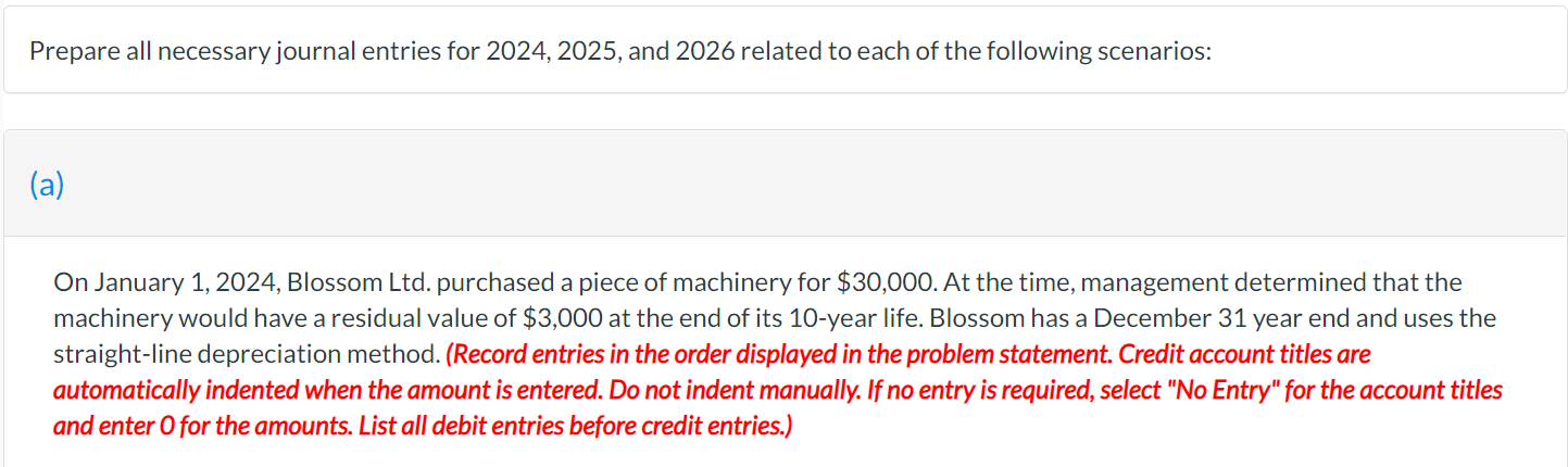 Solved Prepare All Necessary Journal Entries For 2024 2   Phpw5ATUj