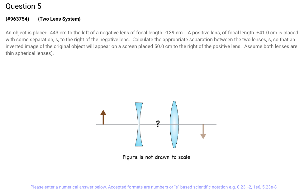 Lens Separation Example Solved Question 5 (#963754) (Two Lens System) An object is | Chegg.com