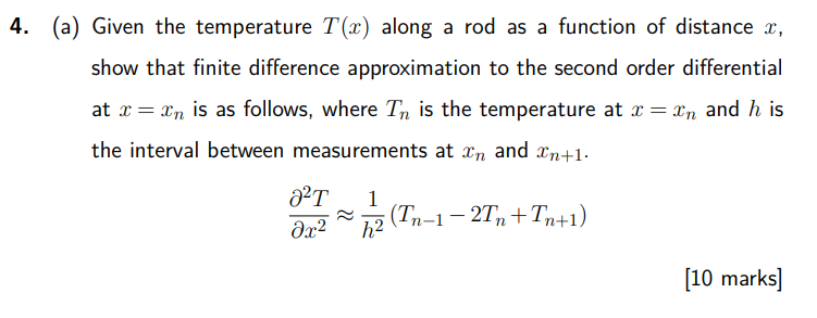 Solved (a) Given the temperature T(x) along a rod as a | Chegg.com