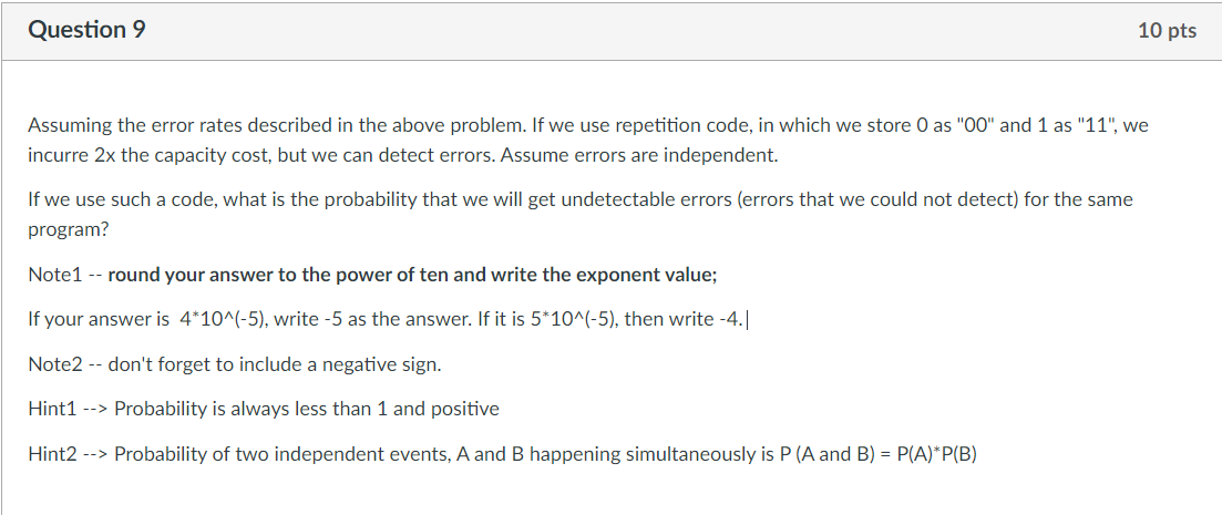 Solved Assuming the error rates described in the above | Chegg.com
